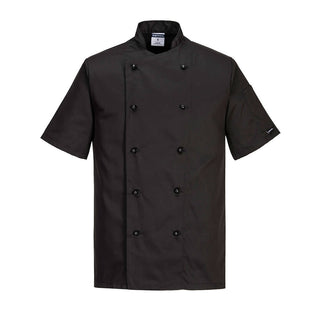 Portwest C734 - Kent Chefs Jacket S/S Black Portwest