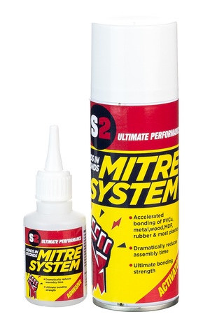 S2 Mitre Ultimate Performance Fix Adhesive Kit - 50g HV Adhesive + 200g Activator STICK2