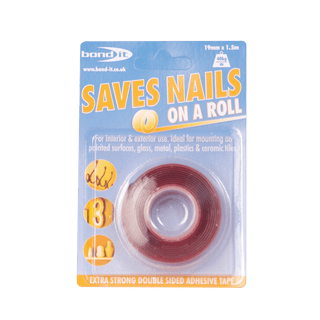 Saves Nails Double Sided Water Resistant Adhesive Tape Bond-It