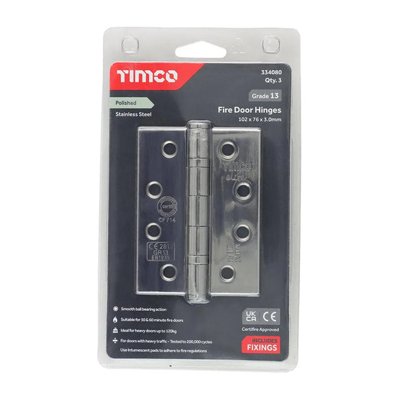 13 Fire Door Hinge Matt BLK SS