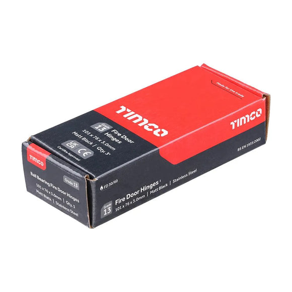 13 Fire Door Hinge Matt BLK SS