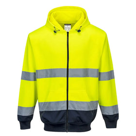 Hi-Vis Contrast Zipped Hoodie - 0