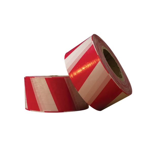 Non-Adhesive Hazard Warning Barrier Tape - Red/White or Black/Yellow - 70mm x 500m