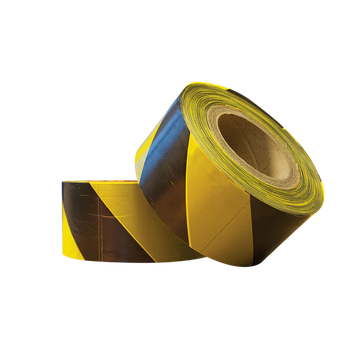 Non-Adhesive Hazard Warning Barrier Tape - Red/White or Black/Yellow - 70mm x 500m - 0