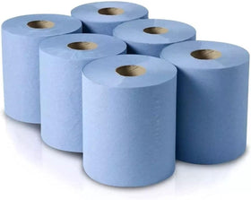 Blue Embossed Paper Towel Rolls (6 rolls per pack)
