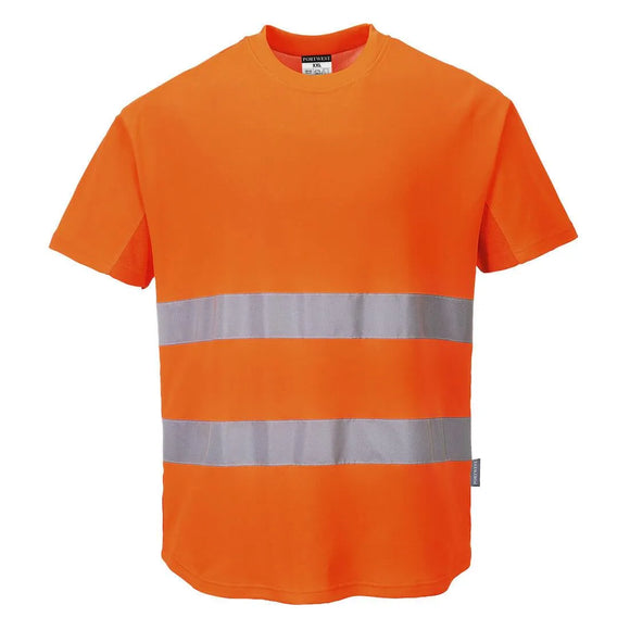 Hi-Vis Cotton Comfort Mesh Insert T-Shirt S/S