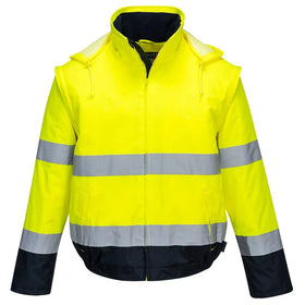 Hi-Vis 2-in-1 Contrast Essential Lite Bomber Jacket - 0