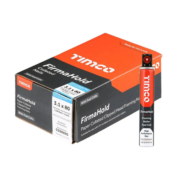 FirmaHold Collated Clipped-Head Nails & Fuel Cells - A2 Stainless Steel