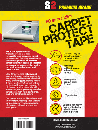 Carpet Protection Film - Reverse Wound - 600mm x 25m