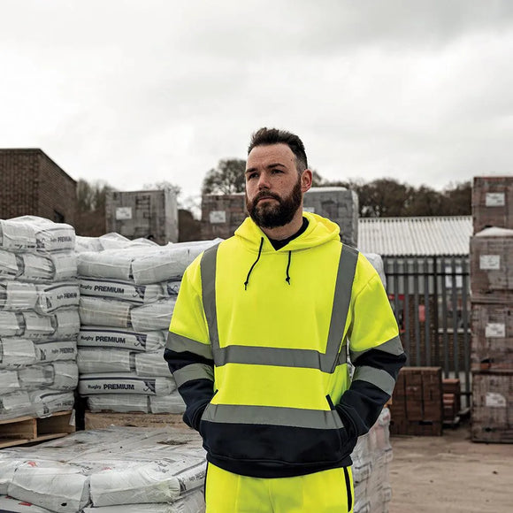 Tough Grit Hi-Vis 2-Tone Hoodie Yellow/Navy