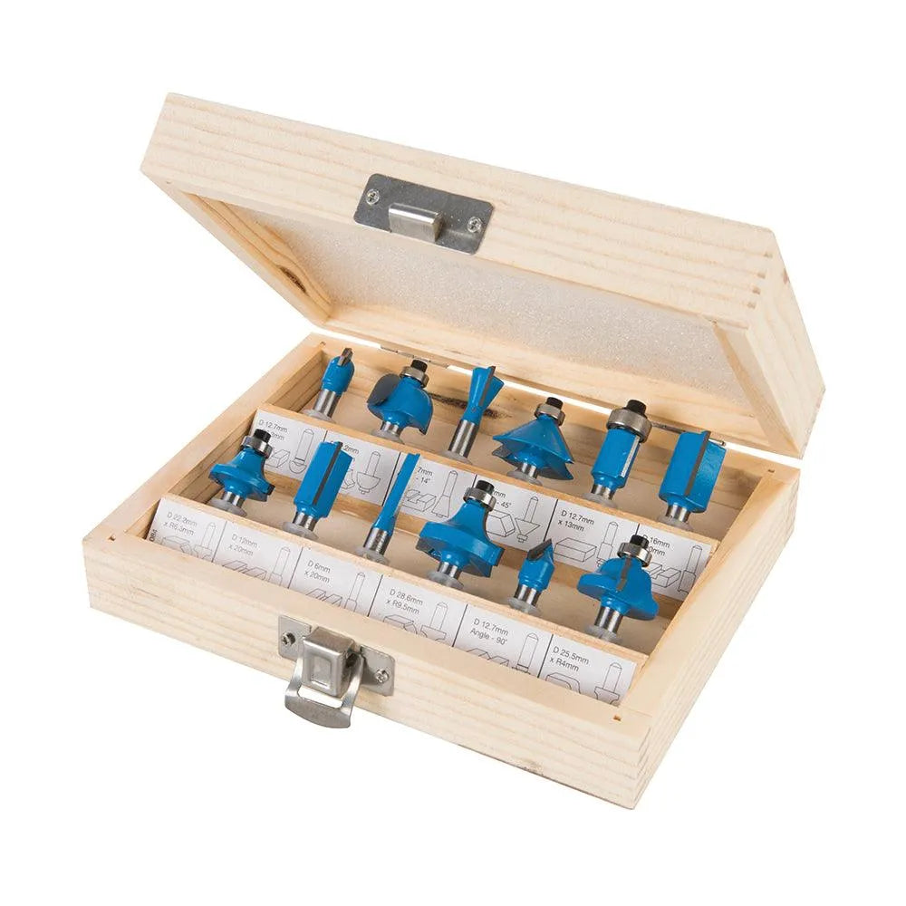 Silverline 1/4" TCT Router Bit Set 12pce