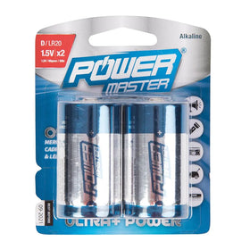 Powermaster D-Type Super Alkaline Battery LR20 2pk - 0