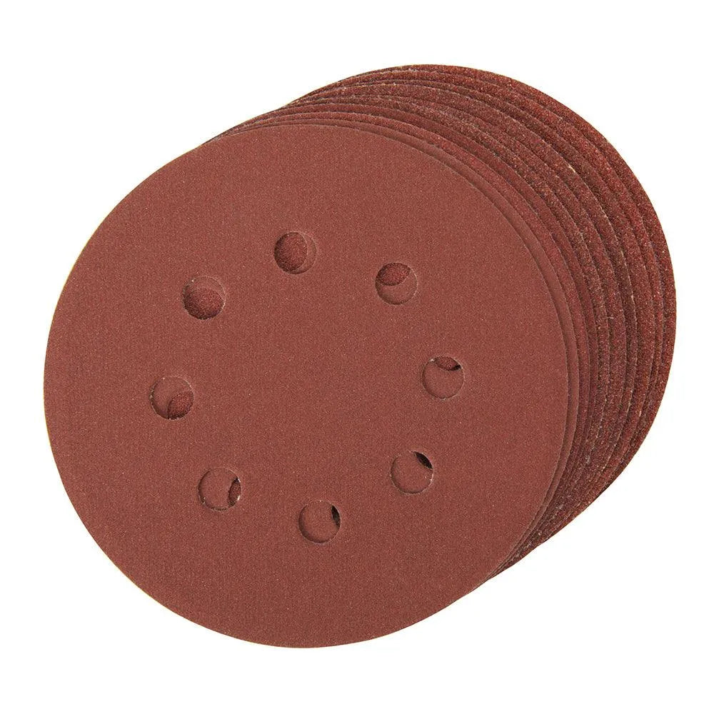 Silverline Hook & Loop Discs Punched 125mm 10pce