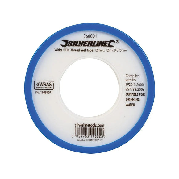 Silverline White PTFE Thread Seal Tape 10pk