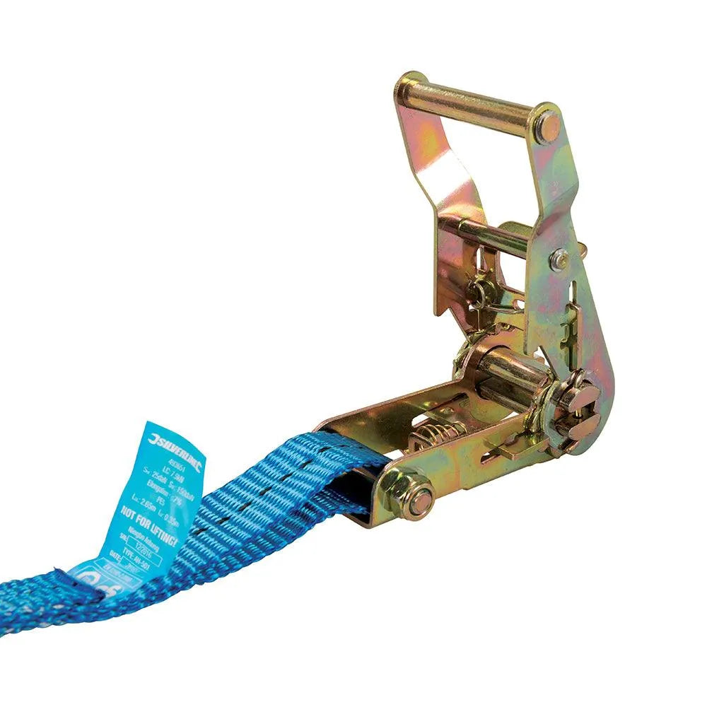 Silverline Ratchet Tie Down Strap J-Hook