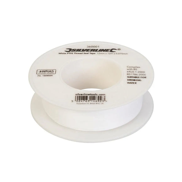 Silverline White PTFE Thread Seal Tape 10pk