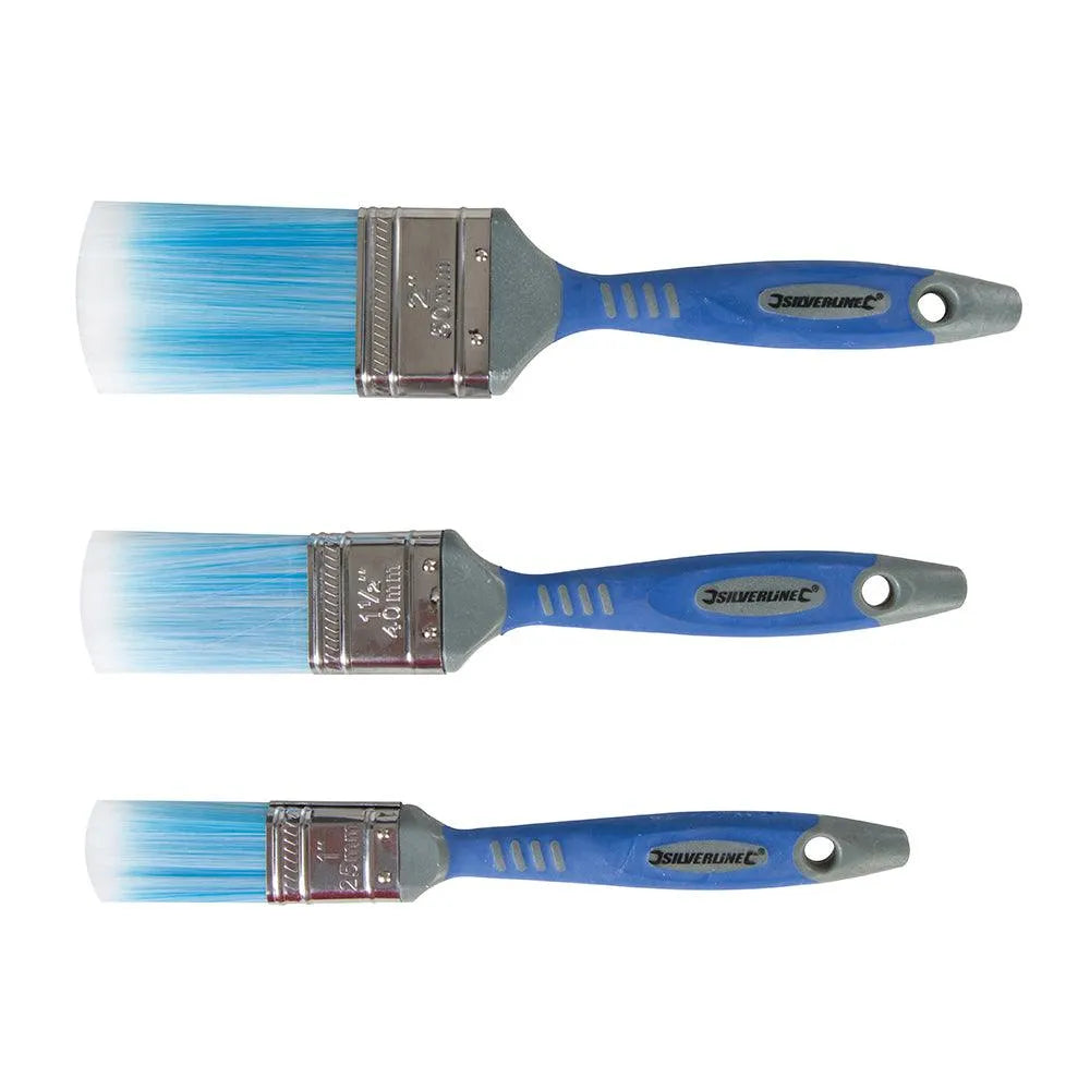 Silverline No-Loss Synthetic Paint Brush Set 3pce - 0