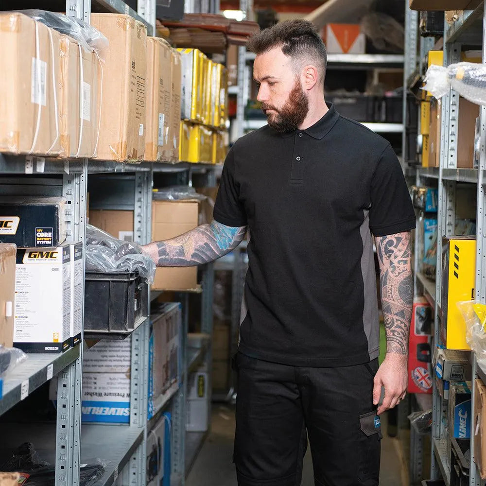 Tough Grit 2-Tone Polo Black / Charcoal
