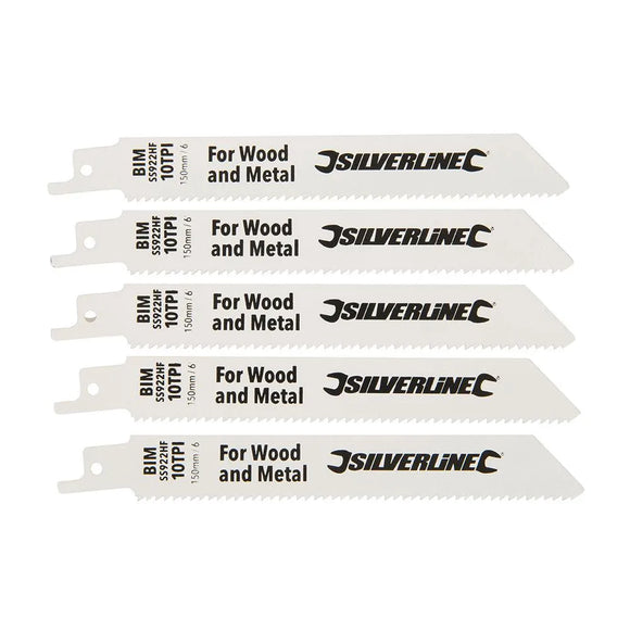 Silverline Recip Saw Blades for Demolition 5pk