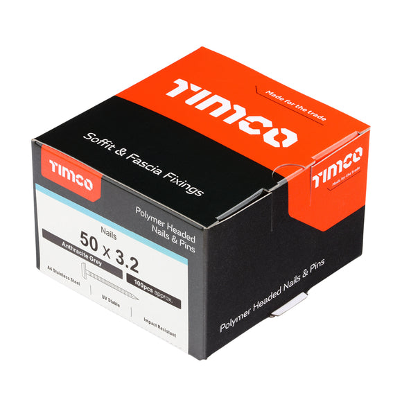 TIMCO Polymer Headed Nails - Anthracite Grey