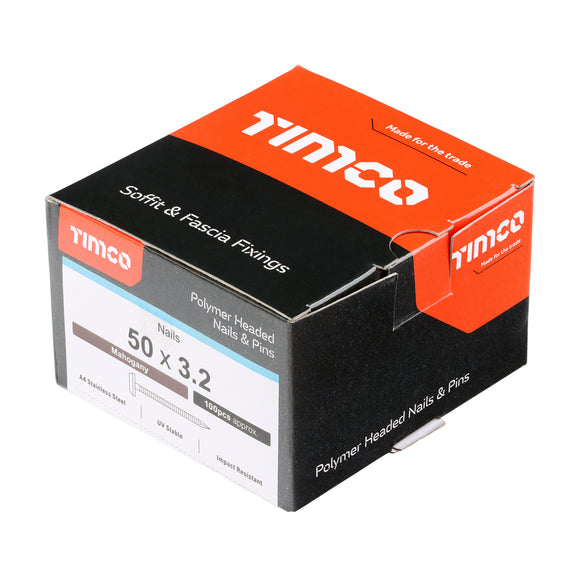 TIMCO Polymer Headed Nails - Mahogany
