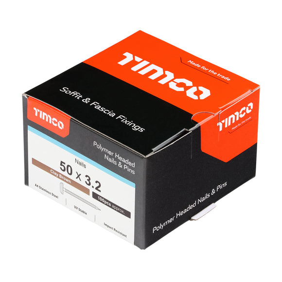 TIMCO Polymer Headed Nails - Clay Brown