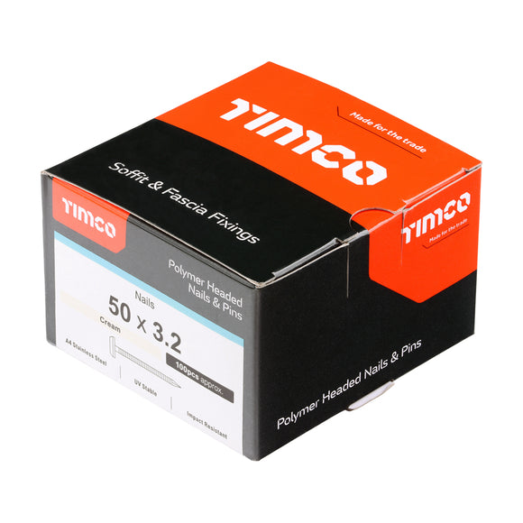 TIMCO Polymer Headed Nails - Cream