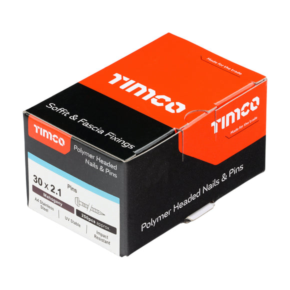 TIMCO Polymer Headed Pins - Mahogany