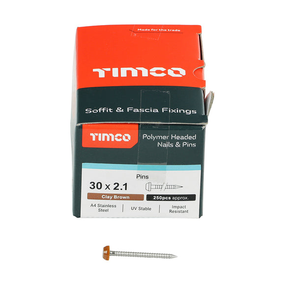 TIMCO Polymer Headed Pins - Clay Brown