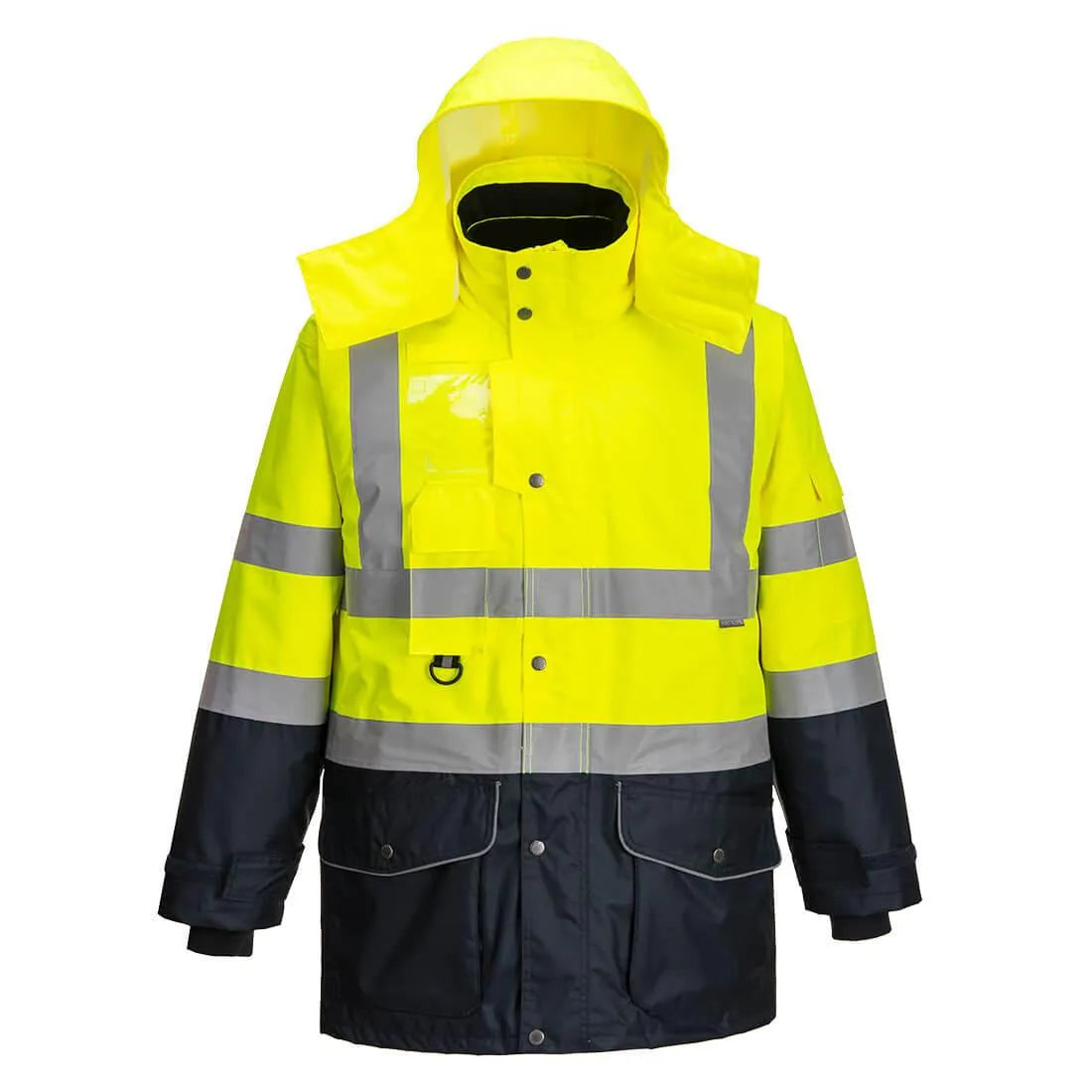 Hi-Vis Breathable 7-in-1 Contrast Traffic Jacket - 0