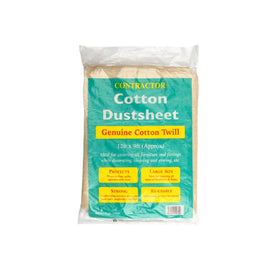 S2  Genuine Cotton Twill Dust Sheets - 12ft x 9ft STICK2