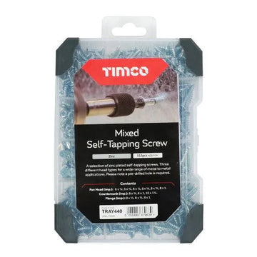 TIMCO Self-Tapping Silver Screws Mixed Tray - 0
