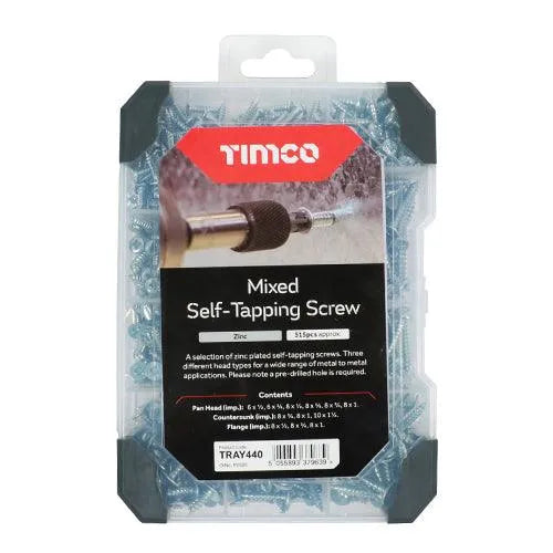 TIMCO Self-Tapping Silver Screws Mixed Tray - 0