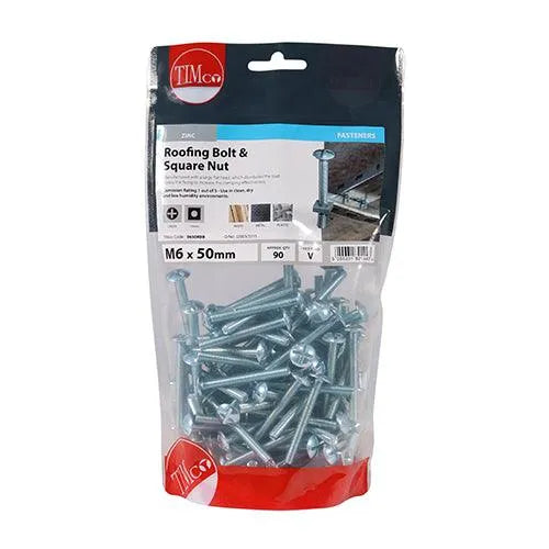 Roofing Bolt & SQ Nut - BZP