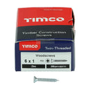 TIMCO Twin-Threaded Countersunk Silver Woodscrews-120