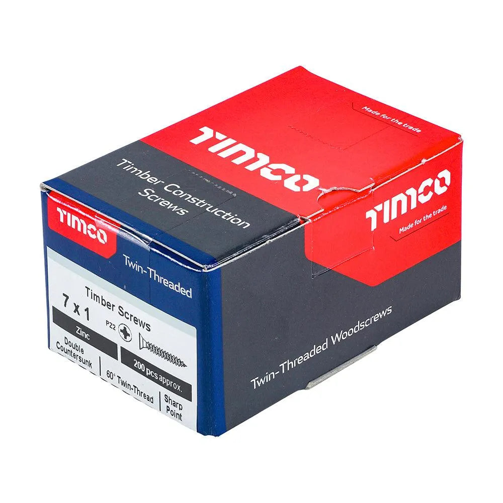 TIMCO Twin-Threaded Countersunk Silver Woodscrews