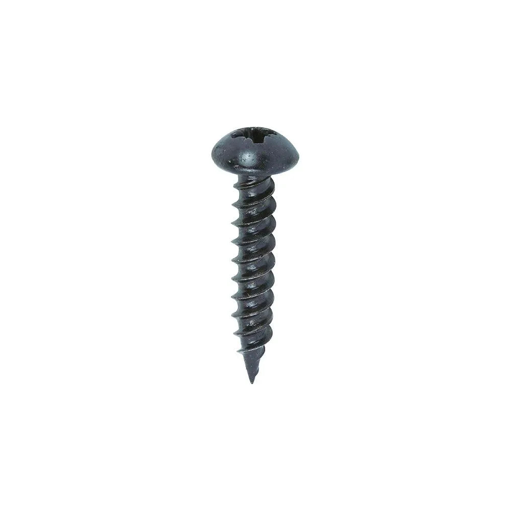TIMCO Twin-Threaded Round Head Black Woodscrews