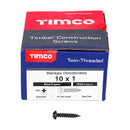 TIMCO Twin-Threaded Round Head Black Woodscrews-8