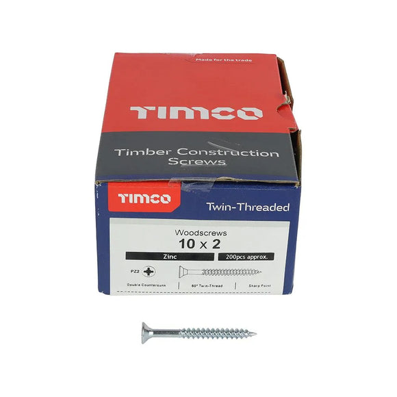 TIMCO Twin-Threaded Round Head Silver Woodscrews