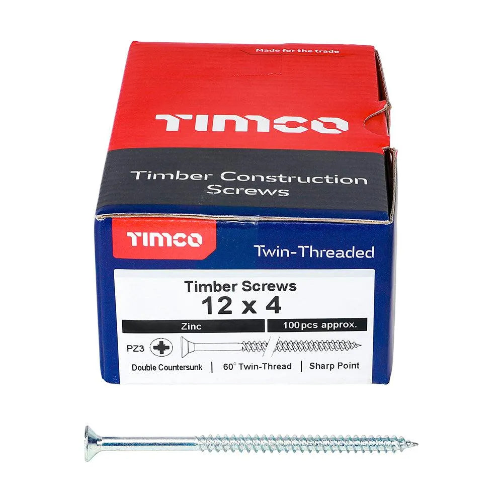 TIMCO Twin-Threaded Countersunk Silver Woodscrews