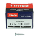 TIMCO Twin-Threaded Countersunk Silver Woodscrews-84
