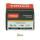 TIMCO Solid Brass Countersunk Woodscrews-25
