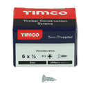 TIMCO Twin-Threaded Countersunk Silver Woodscrews-81