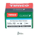 TIMCO Classic Multi-Purpose Countersunk A2 Stainless Steel Woodcrews-95