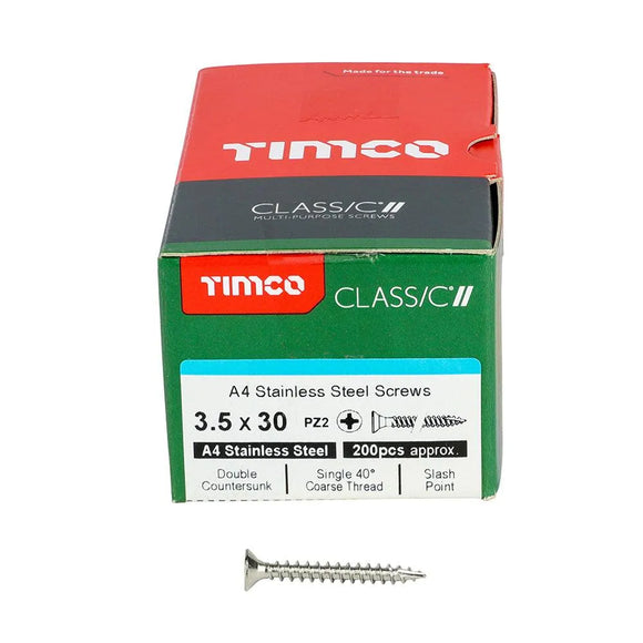 TIMCO Classic Multi-Purpose Countersunk A4 Stainless Steel Woodcrews