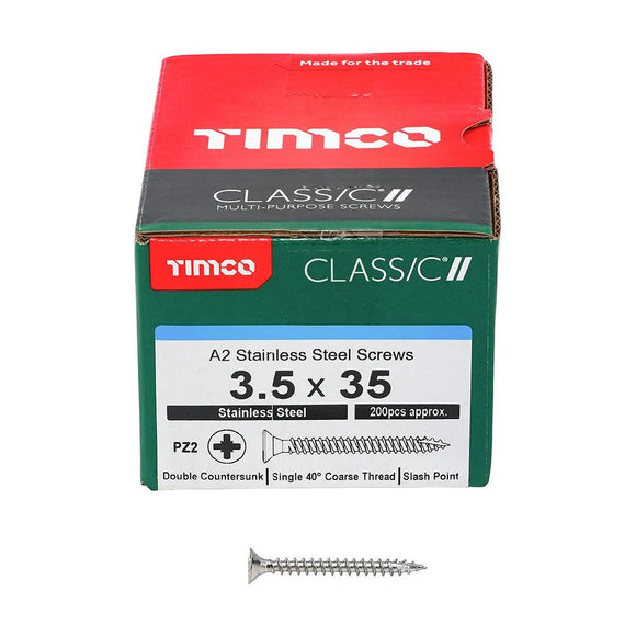 TIMCO Classic Multi-Purpose Countersunk A2 Stainless Steel Woodcrews
