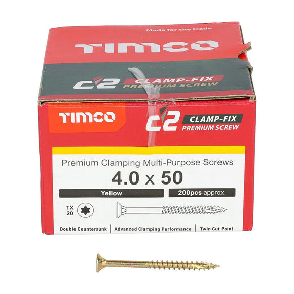 TIMCO C2 Clamp-Fix Multi-Purpose Premium Countersunk Gold Woodscrews
