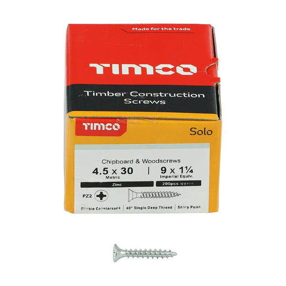 TIMCO Solo Countersunk Silver Woodscrews