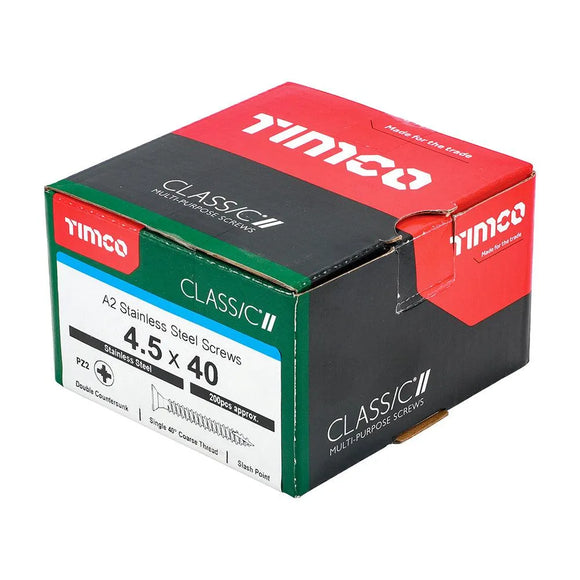 TIMCO Classic Multi-Purpose Countersunk A2 Stainless Steel Woodcrews