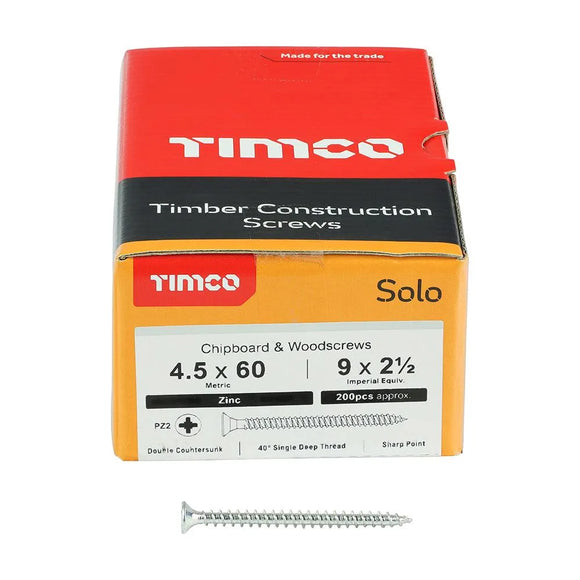 TIMCO Solo Countersunk Silver Woodscrews